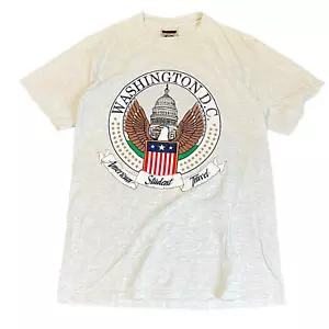 Vintage Washington DC Shirt Mens Medium Light Gray Graphic Print Travel 90s - Picture 1 of 7