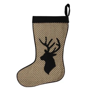 Christmas Stocking Reindeer Black Sack 66 cm by Home Interiors - Picture 1 of 1