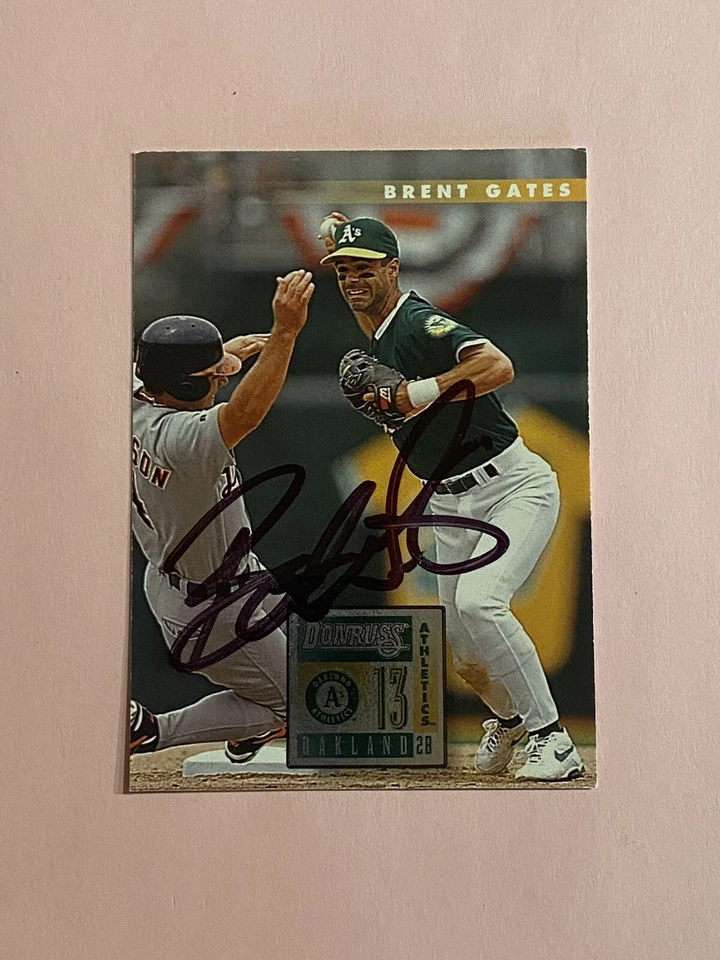 Brent Gates 1996 Donruss IP Auto Autograph - Image 1 of 3