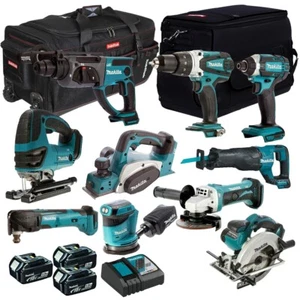 Makita MAK10PC 18V LXT 10 Piece Power Tool Kit With 3 x 5.0Ah Battery & Charger - Picture 1 of 21
