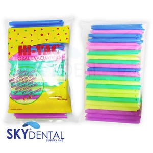 100 Assorted Color HVE EVACUATION VENTED UNVENTED DENTAL EVACUATOR TIPS SUCTION - Picture 1 of 1