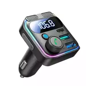 JOYROOM 48W Dual Mic Car Wireless FM Transmitter Bluetooth 2 USB+PD CAR CHARGER - Picture 1 of 7