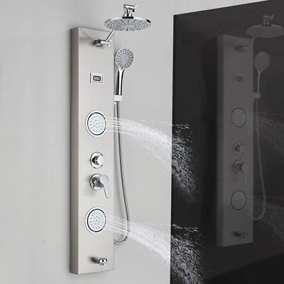 JIEBAO Edelstahl Duschpaneel set Regendusche Massage Duschsäule Duscharmatur mit Brause
