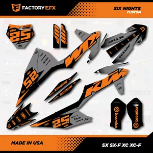 Gray Orange Racing Graphics Kit fits KTM 19-22 SX SXF XC XCF 125 150 200 300 450 - Foto 1 di 5