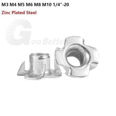 Einschlagmuttern Verzinkt mit 4 Spitzen M4 M5 M6 M8 M10 Einschlaggewinde Muttern - Bild 1 von 4