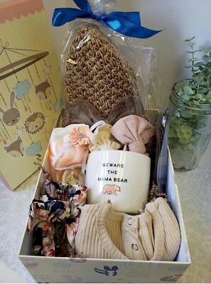 Juego de regalo para bebé l Sombrero de paja francés inspirado en la colección Caja de regalo l Juego de regalo para embarazo Foto 1 de 4