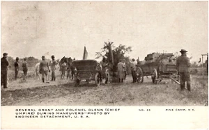 General Grant und Colonel Glenn während Manövern 1910 Militär Postkarte  - Bild 1 von 2