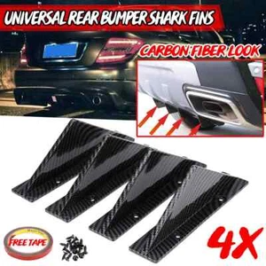 Rear Lower Bumper Diffuser Shark Fins Spoiler Lip Wing Splitter Universal Car UK - Picture 1 of 10