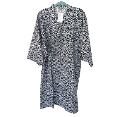 Bata Tradicional Mujer Unisex Talla Grande Patrón Japonés Corbata Frontal Cruzada Foto 1 de 4