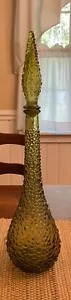 Vintage MCM Empoli Genie Bottle Decanter Green Glass 22.5" Tall 1960’s - Picture 1 of 8