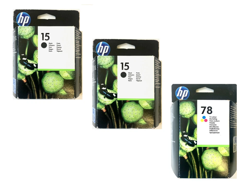 3 Stück Original HP Tinte Deskjet 920c 940c 3816 3820 3822 / 15 + 15 + 78 XXL - Bild 1 von 1