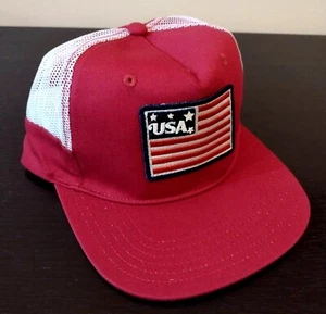Mütze Kappe bestickt amerikanische Flagge verstellbar rot - Bild 1 von 7