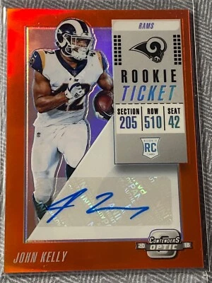 2018 Panini Contenders Optic Ticket Orange /49 John Kelly #166 Rookie Auto RC - Image 1 of 3