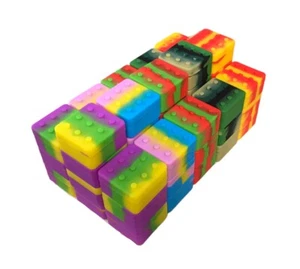 Silicone Container Jar Non-Stick Mixed colors Large Square Lego Block 26ml 50Pcs - Picture 1 of 4