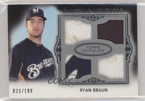2011 Topps Marquee Gametime Mementos Quad Relics /199 Ryan Braun #GMQR-29