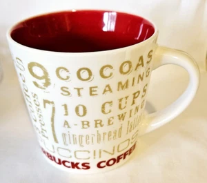 Starbucks 12 Days of Coffee 2008 Christmas Holiday Coffee Mug Gold Red 14 oz - Picture 1 of 6