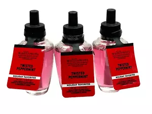 3 BATH & BODY WORKS TWISTED PEPPERMINT WALLFLOWERS FRAGRANCE REFILL BULB 0.8 OZ - Picture 1 of 3