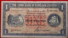 1953 Union Bank Of Scotland 1 Pound Circulated Note