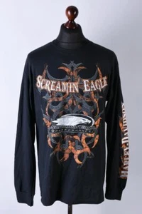 Harley Davidson Screaming Eagle Crew Neck Printed Jumper Size L - Picture 1 of 5