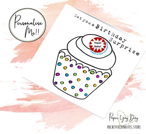 Personalisierte Überraschungskarte zum Geburtstag. Scratch & Reveal Überraschungskarte. - Bild 1 von 4