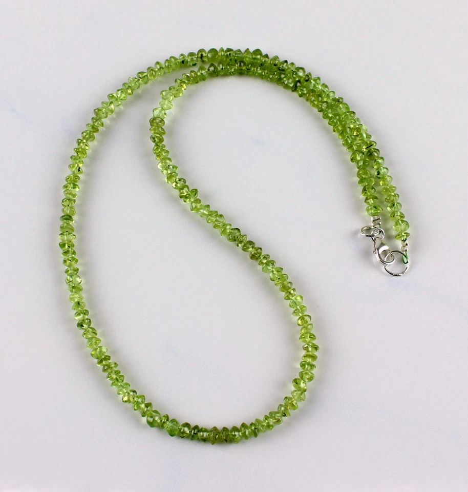 Peridot Kette edelsteinkette Olivin Grün Collier Halskette Schmuck Damen ca.45cm - Bild 1 von 1
