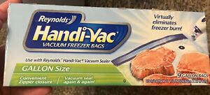 Reynolds Handi Vac Vacuum Freezer Gallon Bags 9 Count HTF Discontinued 