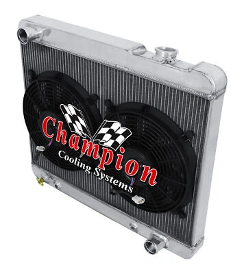 Radiador AL Champion 4 filas con 2 ventiladores de 12" para Pontiac Catalina 1961-1964 Foto 1 de 4