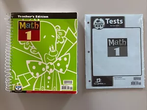 BJU Press Teachers Editions 1st Grade Math 1, 3rd Edition Tests Answer Key - Picture 1 of 6