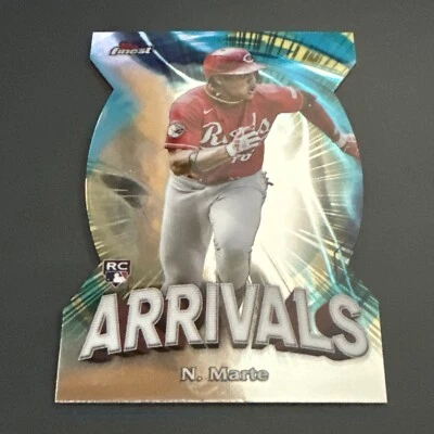 2024 TOPPS FINEST NOELVI MARTE Rookie Arrivals Die-cut Refractor A-10 REDS - Image 1 of 2