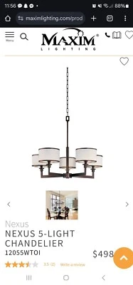 Lámpara de araña MAXIM 12055WTOI Nexus 5 luces 27,75" de ancho bronce frotado con aceite Foto 1 de 4