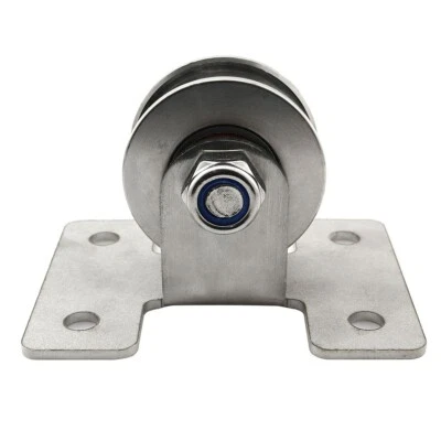 V Groove Pulley Stainless Steel Blocks Silence Rotation Groove Wheel Pulley - Image 1 of 4