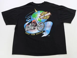 Rare Vintage FUN WEAR Harley Davidson Motorcycles Off The Scale T-Shirt 90s 3XL - Bild 1 von 10