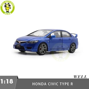 1/18 WELL Honda CIVIC Type R FD2 Blue Diecast Model Toy Car Gifts For Friends - Picture 1 of 17