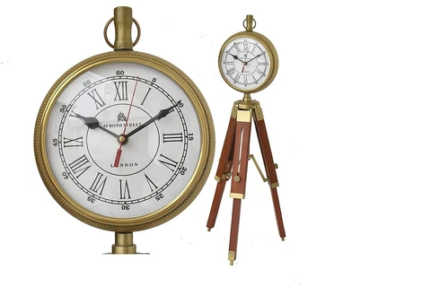 Brass Antique Tripod Clock Maritime Working Handmade Vintage Look Home Decor Cover
