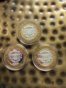 Lot 3 John Ascuaga’s NUGGET 10 $ Gaming Token .999 Fine Silver 1955-95 Sparks NV - Bild 1 von 8