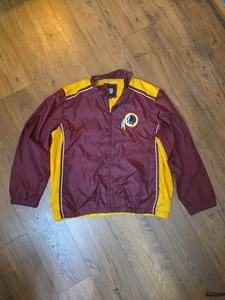 Washington Redskins Reißverschluss Jacke weinrot und gelb Windbreaker Herren XL HTTR  - Bild 1 von 5