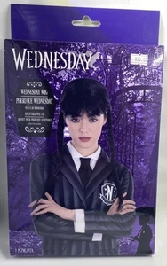 NEW - WEDNESDAY - Addams Costume Wig Cap - Cosplay Party Halloween Adams - Picture 1 of 2