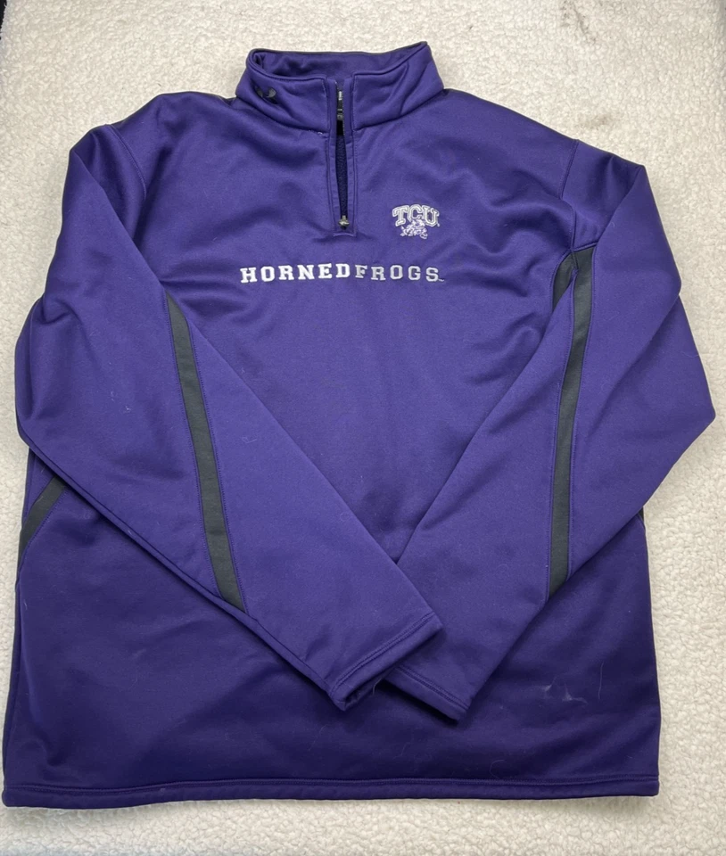 Under Armour Mens TCU 1/4 Zip Jacket Sweatshirt Purple Large Fleece Lined Purple - Image 1 of 4