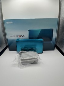 *US SELLER* Nintendo 3DS System in box - Aqua Blue Region USA, Charger Tested