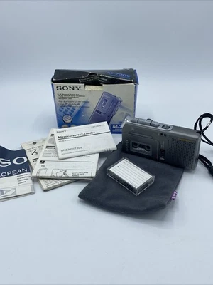 Sony M-730V Microcassette Recorder With Tapes Instructions & Box - Image 1 of 4