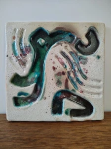 Japanische antike unbekannte Flugobjekt Keramikfliese - Bild 1 von 8