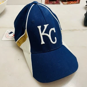Kansas City Royals Vintage Twins Enterprise Blue White Gold Strap Cap Hat - NWT - Picture 1 of 9