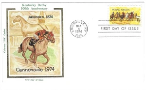 Colorano Silk FDC 1974 10c Kentucky Derby 100 aniversario Sc# 1528 - Imagen 1 de 1