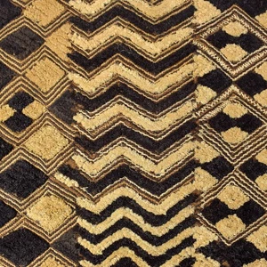 Kuba Raffia Square Textile Congo 23x18 Inch - Picture 1 of 10