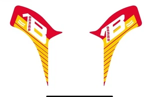 Haro 1b Nummernschild Seiten Aufkleber rot gelb Oldschool BMX Restauration - Bild 1 von 1