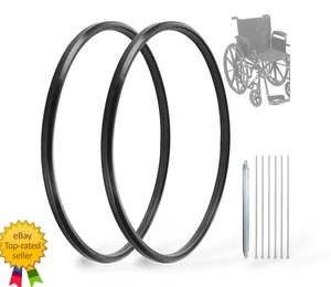 24" x 1" plattenfreie Polyurethan Hinterrad Reifen für manuellen Rollstuhl (2er Pack) - Bild 1 von 6