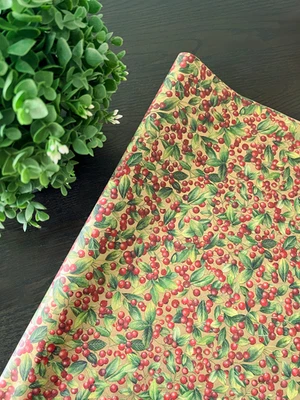 MERRY BERRY Design Tissue Paper Sheets Choose Size & Package Amount - Image 1 of 4