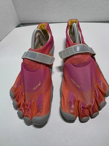 Vibram FiveFinger Barefoot Cross Train Pink Orange Grey Women Sz 7.5-8 EU38 - Picture 1 of 7