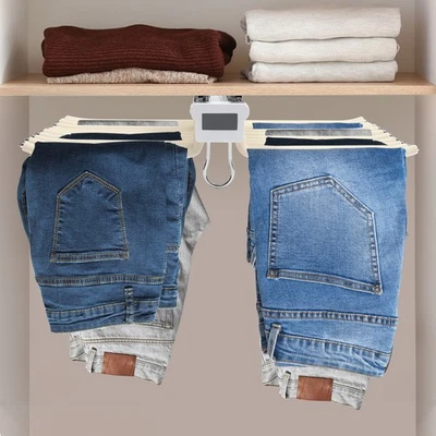 Pants Hangers Save Space Clothes Hanger Pull Out Sliding Trousers Rack 22 Arms - Image 1 of 4
