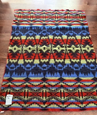 Woolrich Red, Yellow & Navy Aztec Wool Throw Blanket 70 In X 50 In. - Image 1 of 4
